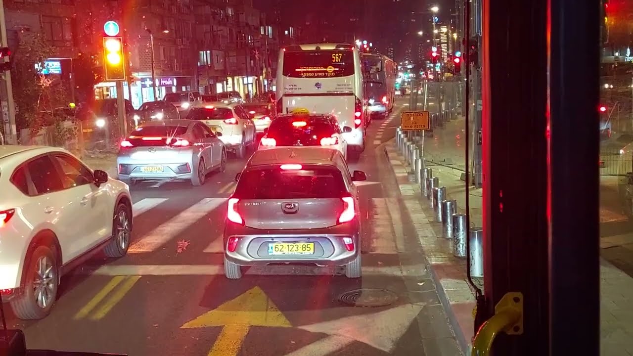 מבני ברק לחיפה  דרך הכבישים 4, 5, 2 ומנהרות הכרמל  Bnei Brak to Haifa via Carmel tunnels & roads