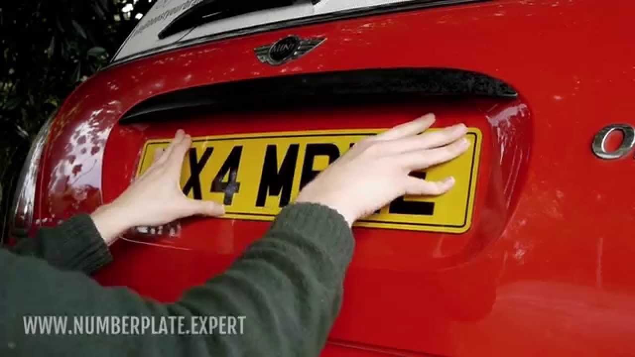 How to attach a number plate to a car [sticky pads method]