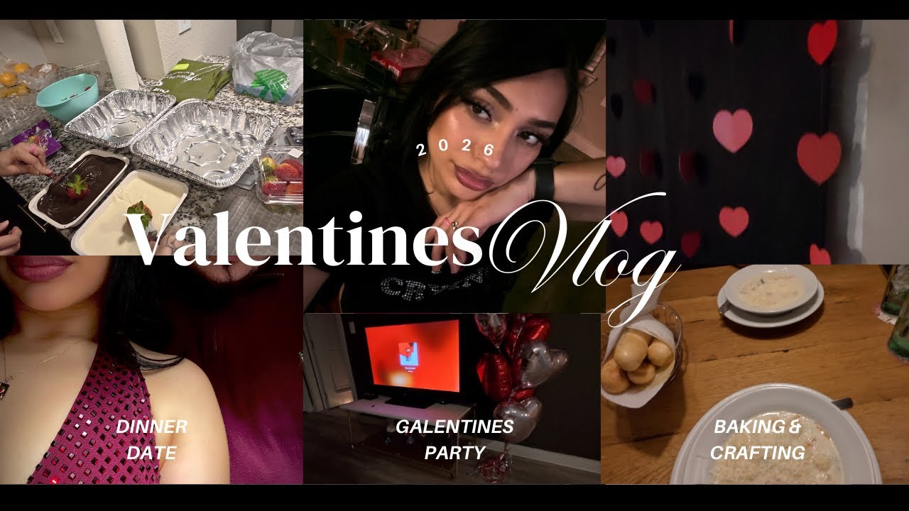 valentine's day vlog 💌 | galentines party, gift making, & baking 🍓🍫