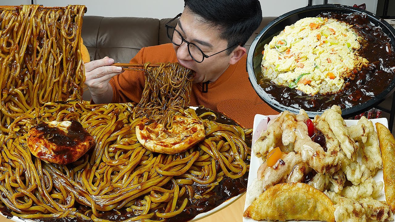 ASMR MUKBANGㅣBlack Bean Noodles & Tangsuyuk & Fried riceㅣEATING SHOW