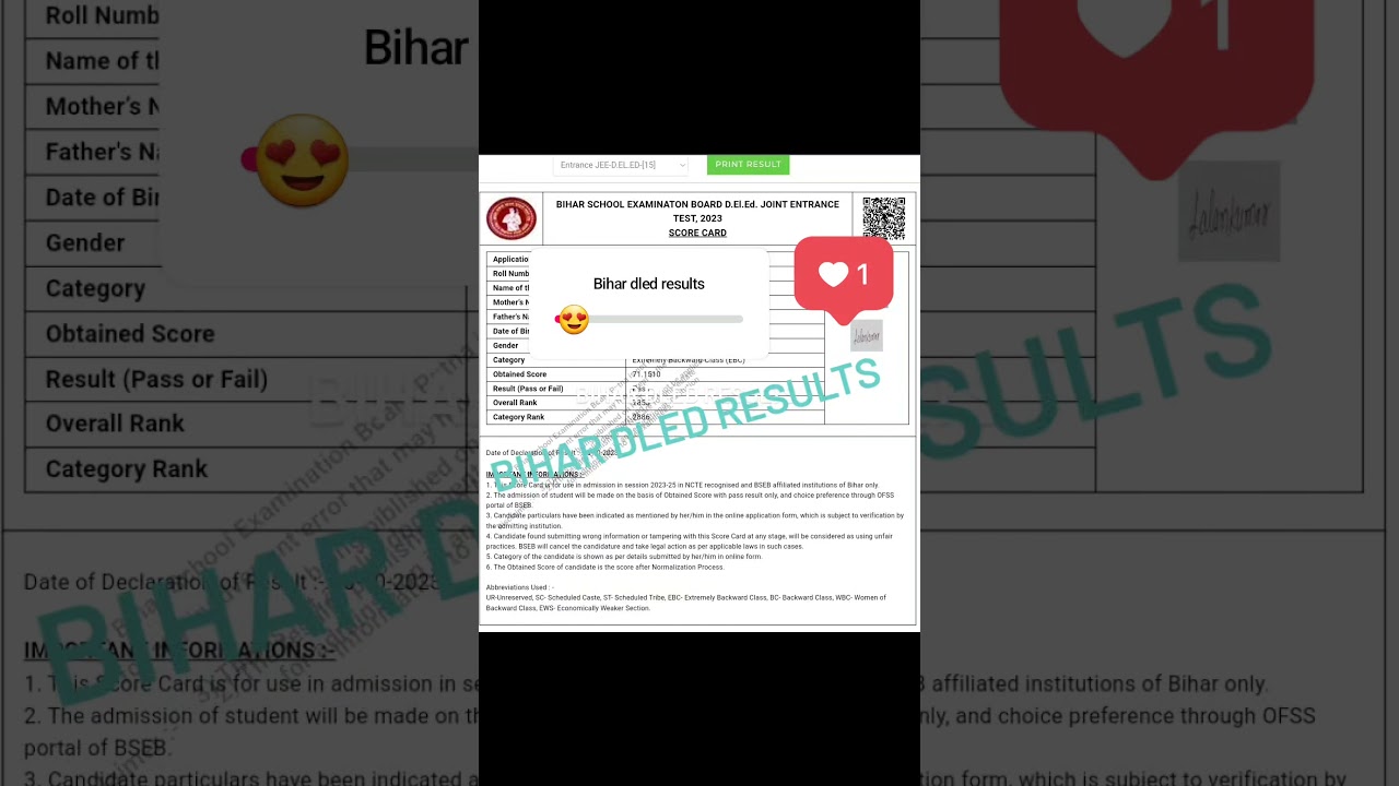 #bihardeld results..dledresult