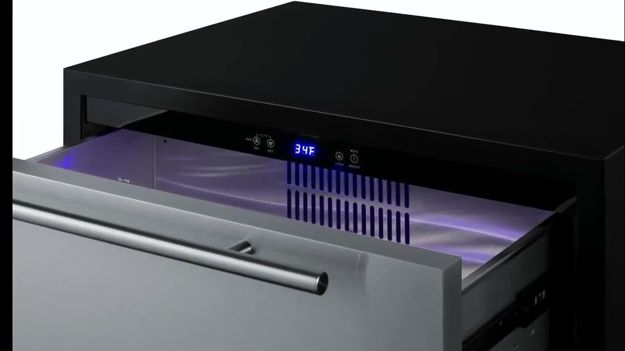 Summit 27” Two Drawer Outdoor Refrigerator Stainless Steel, Panel Ready