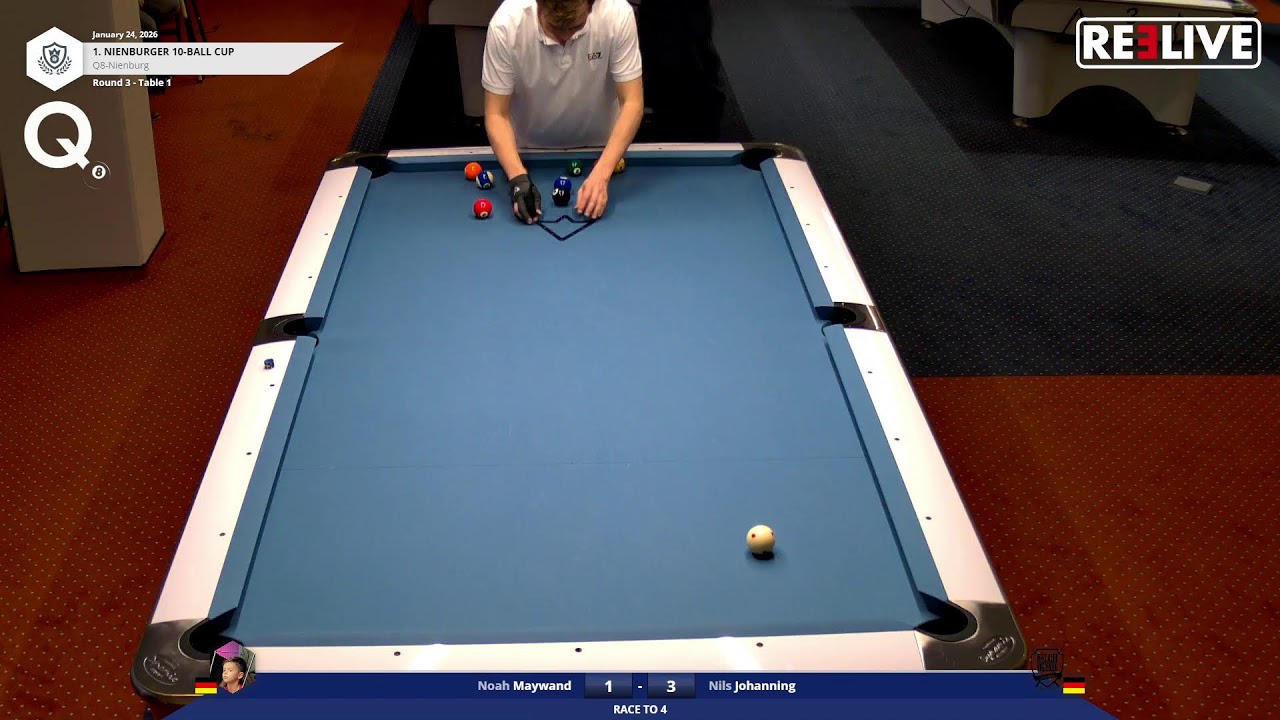1. Nienburger 10-Ball CUP 💲💲💲 Noah Maywand vs Nils Johanning🔥🔥🔥