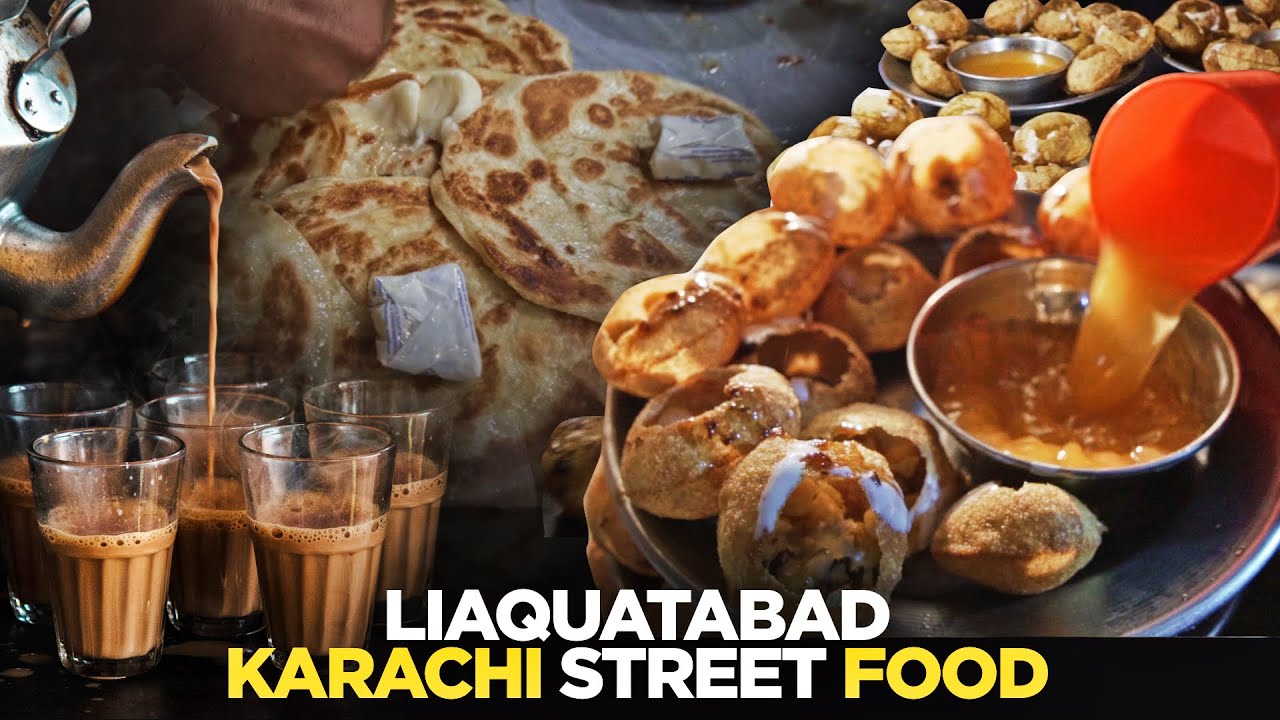 Karachi Street Food | Pani Puri Gol Gappay of Liaquatabad | Chicken Kachori | Qahwa Chai | Pakistan
