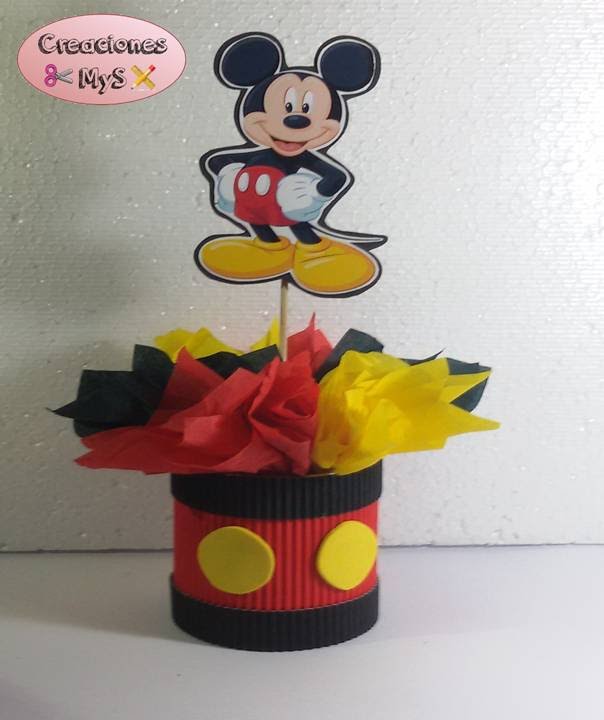 Centro de mesa mickey mouse para cumpleaños