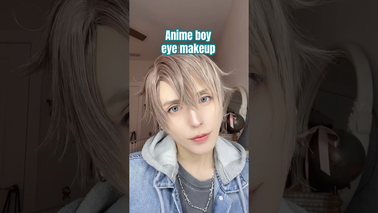 Male Anime eye makeup for cosplay & chat ✨ #animecosplay #cosplaymakeup #animemakeup #makeuptutorial