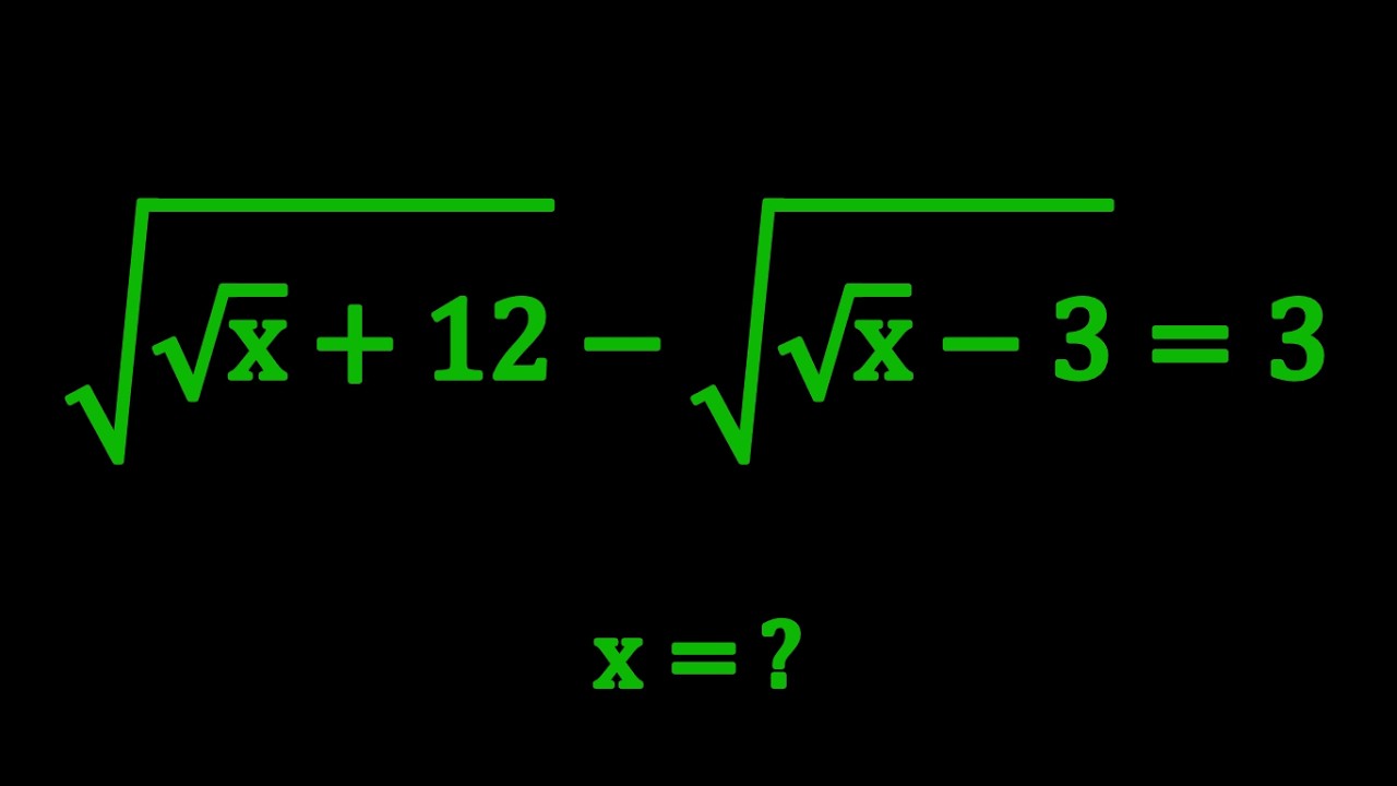 Solve for x in this nice radical equation | Algebra problems |
