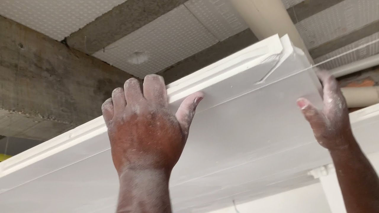 Forro de gesso com baguete, tabicado passo a passo