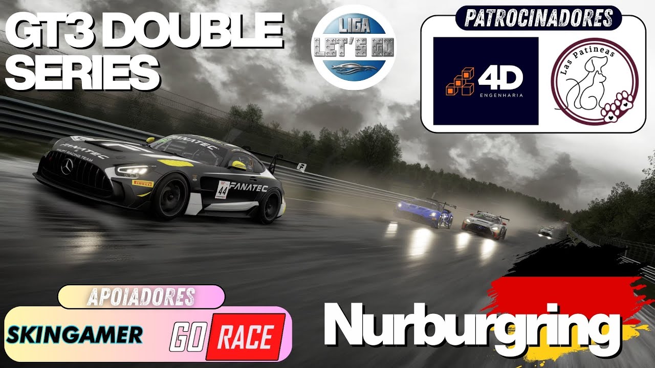 6ª TEMPORADA GT DOUBLE SERIES |  ETAPA 2 EM NURBURGRING GP | 50 CARROS - 25 DUPLAS | LIGA LETS GO