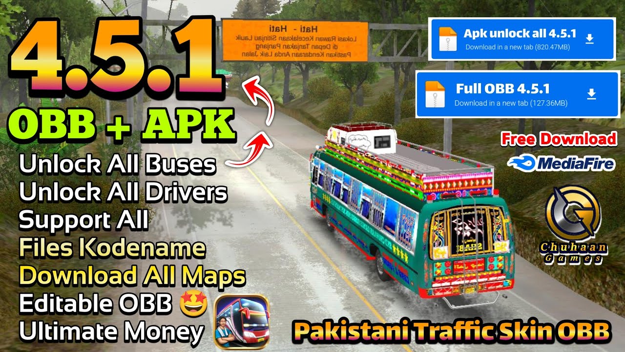 Full Mod APK New Update Bussid 4.5.1 OBB Supported Free