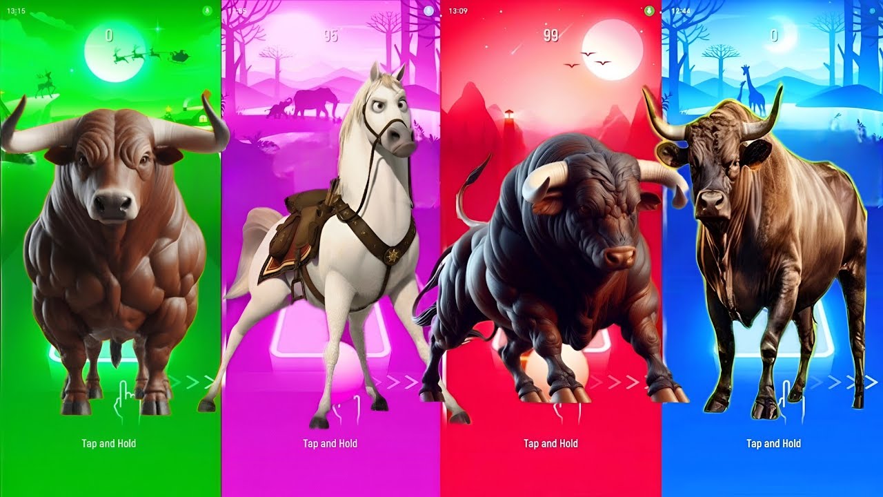 Funny Bull 🐂🆚 Funny Horse 🐴🆚 Funny Ferdinand 🆚 Funny Bull 🐂🆚 Tiles Hop EDM Rush 