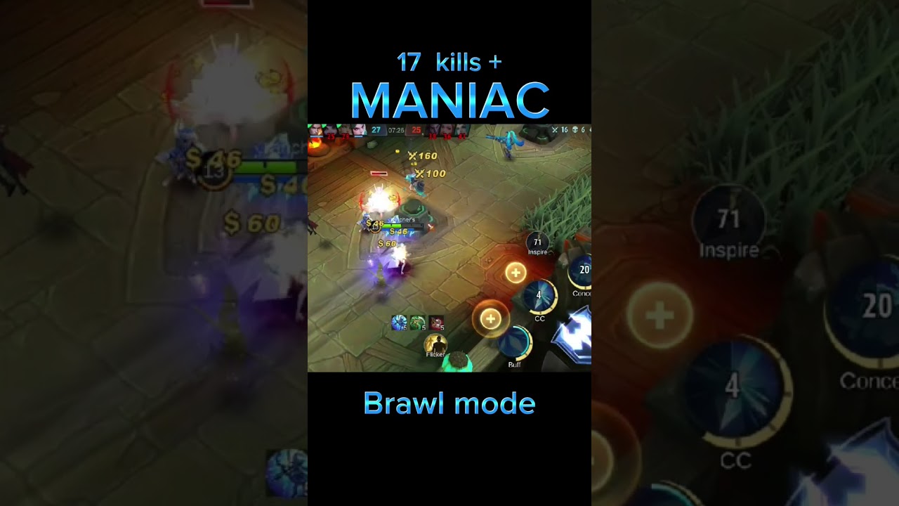 Maniac + 17 kills, Miya Gameplay, brawl mode mlbb 2023 #mlph #shorts