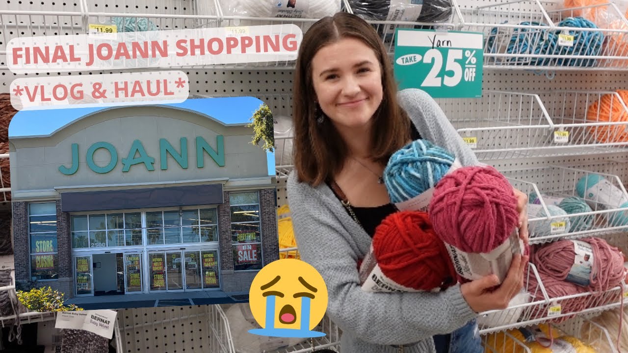 My Final Joann Yarn Shopping Trip- Vlog & Haul 😭 Yarn Shopping at Joann Store Closing Sale