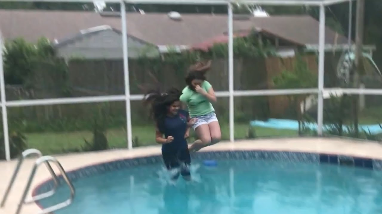 JUMPED INTO A POOL WITH CLOTHES ON?!