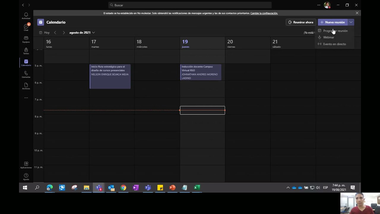 Microsoft Teams para la educación - Calendario y tipos de reuniones
