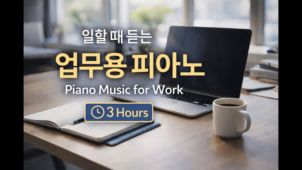 업무 중 집중 잘 되는 피아노 연주곡 | 3시간 Work Piano