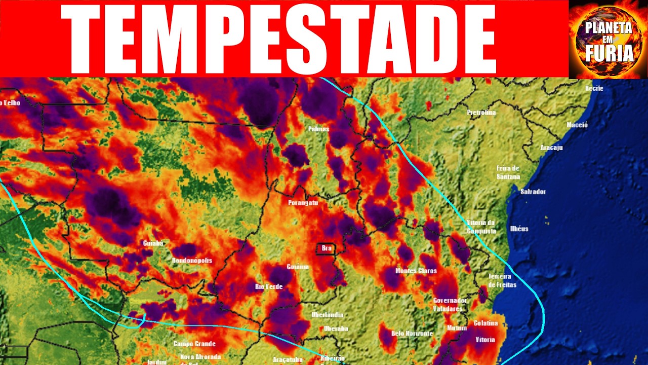 fente fria avança e carrega tempestade