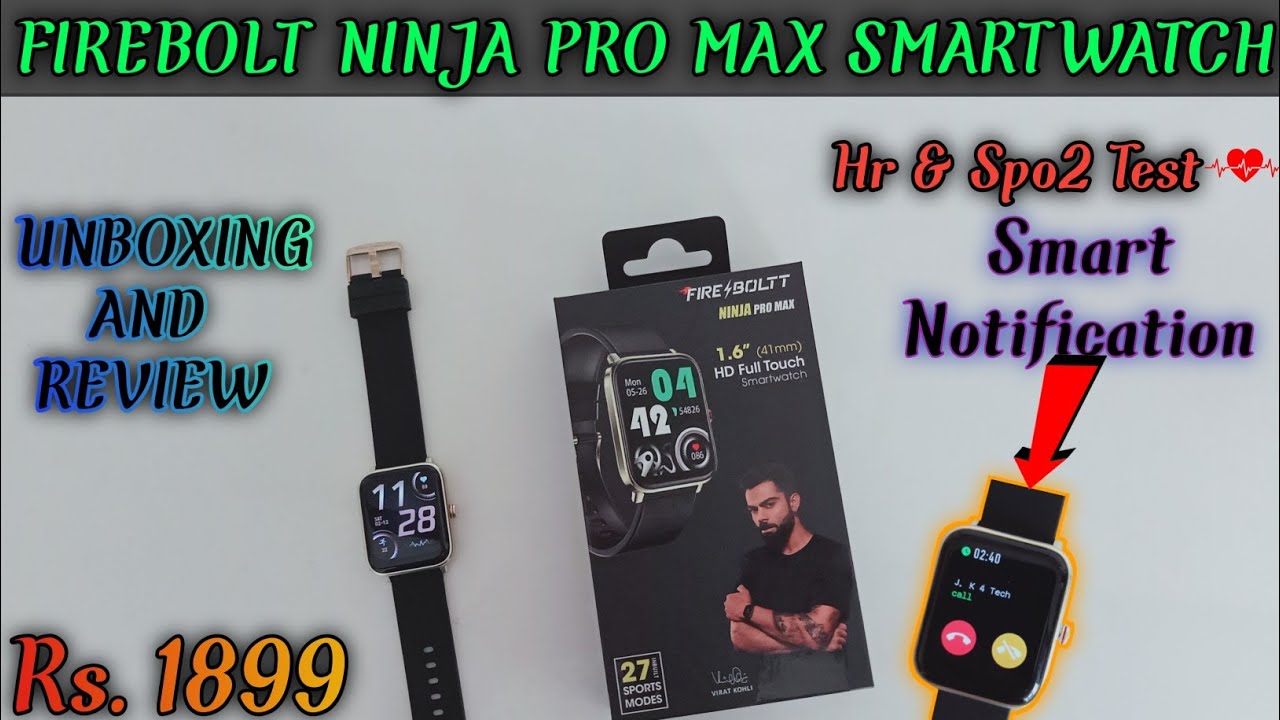 Firebolt Ninja Pro Max Smartwatch ⚡Unboxing And Review⚡Best Smartwatch Under 2000⚡