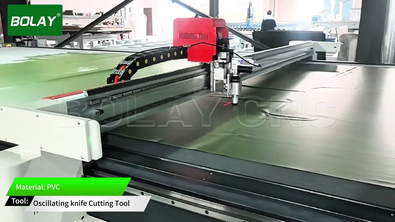Large format PVC cutting machine with round knife