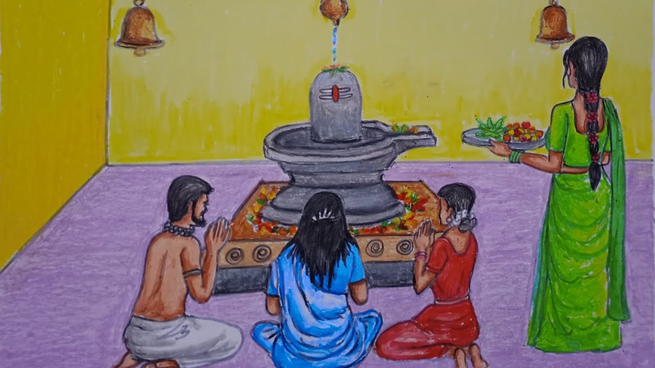 Mahashivratri Drawing|| Shivaratri scenery drawing|| part 2