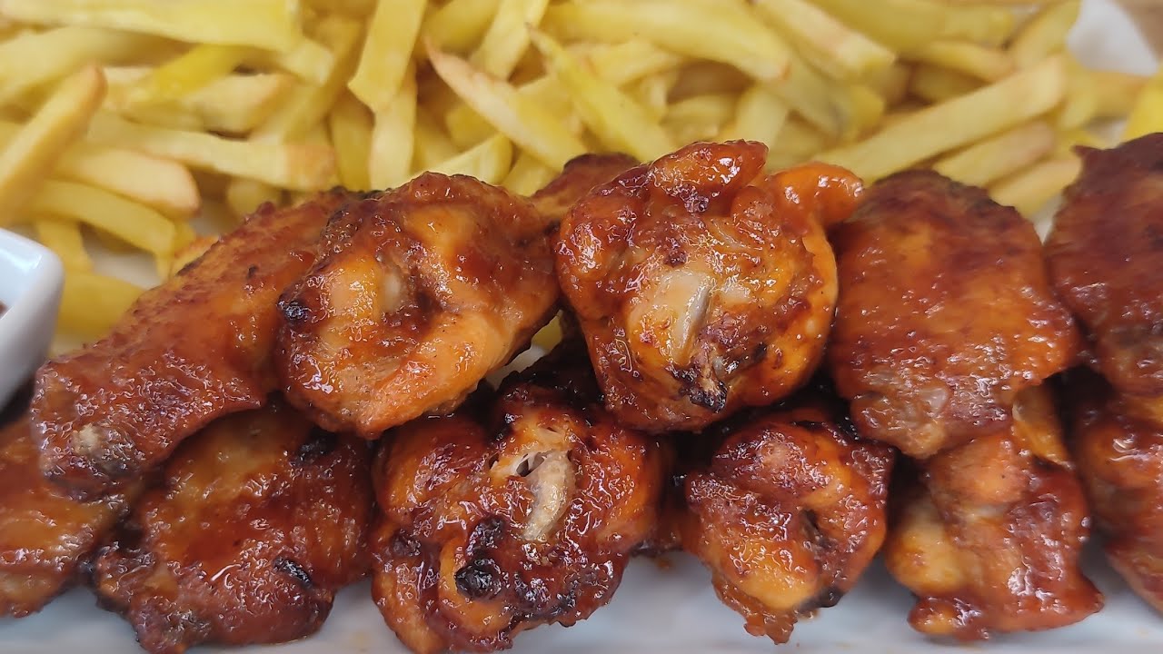Alitas BBQ en freido de aire