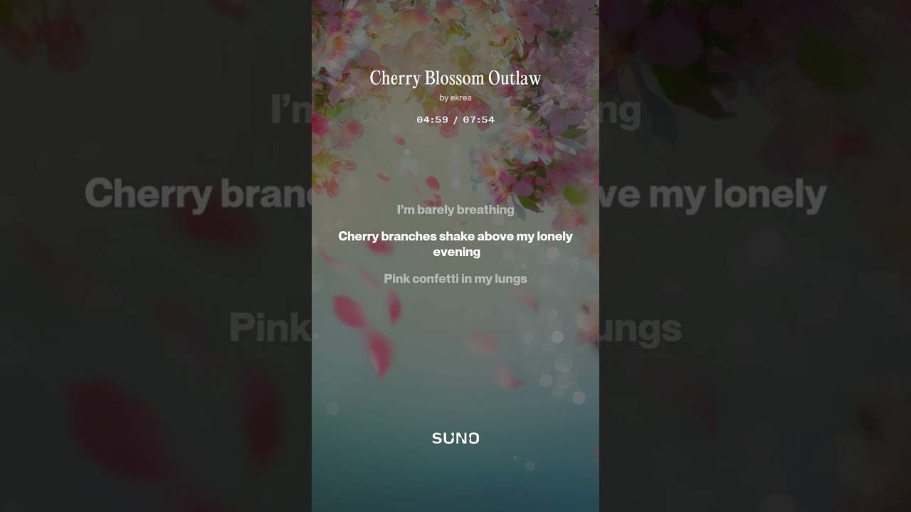 Cherry Blossom Outlaw　#作詞ekrea 　#ロック　#フューチャーベース　#シネマティック　#ポストロック　#suno 　©️2025𝑬𝒌𝒓𝒆𝒂