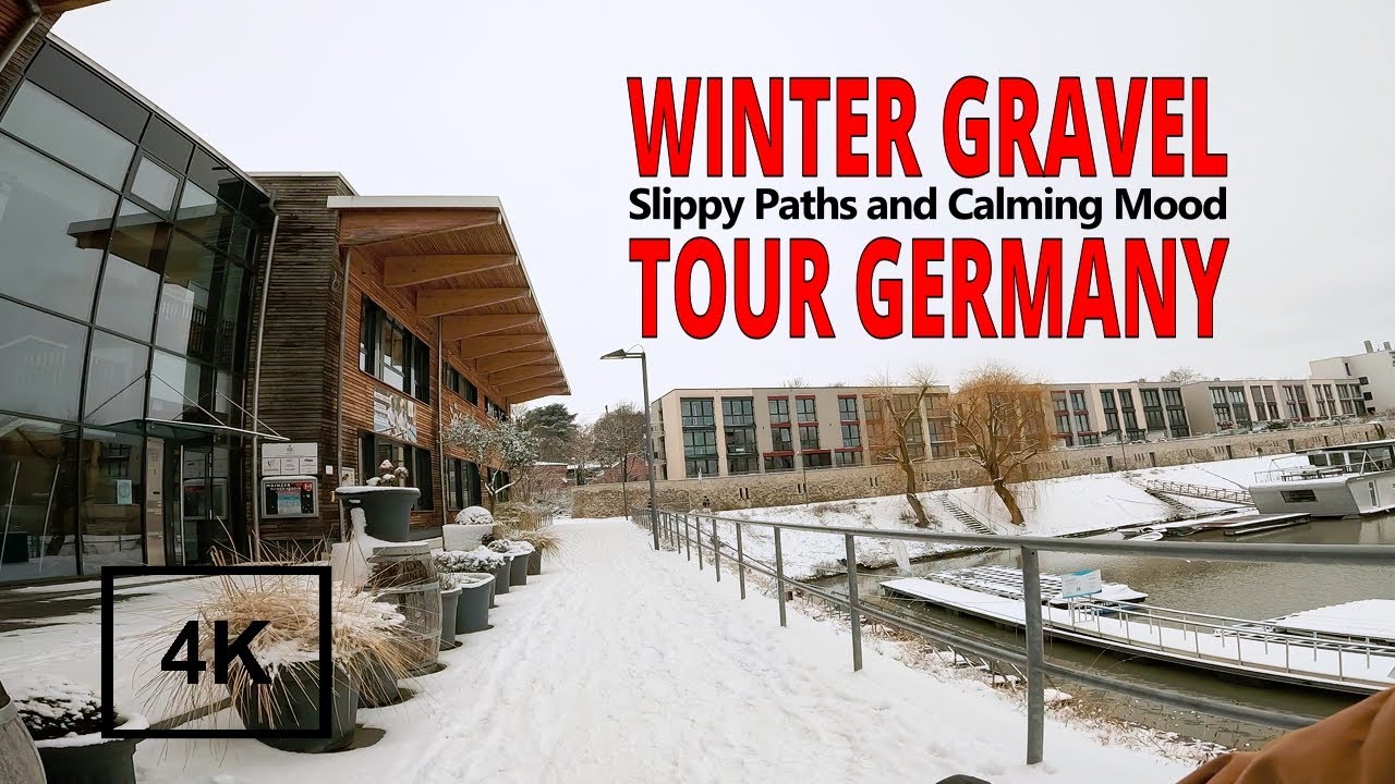 Slippery Winter Gravel Bike Ride in snowy Mainz - Germany | Rose Backroad AL | 4K
