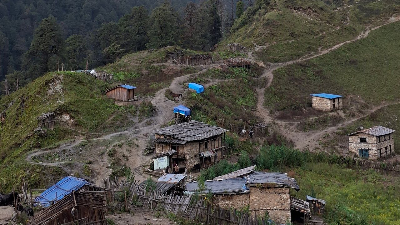 Real Nepali Mountain Village Life During the Rain | Most Peaceful And Relaxing Rural Life | 