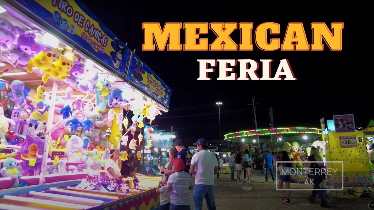 [ 4K ] Feria mexicana Monterrey Nuevo León México - Walking tour - Monterrey 4K