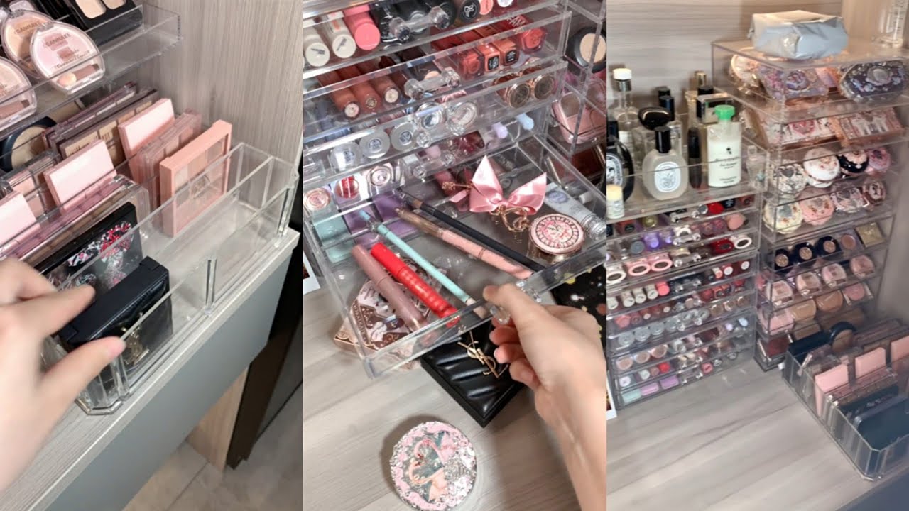 ASMR MAKEUP STOCKING & ORGANIZING VANITY 🎀
