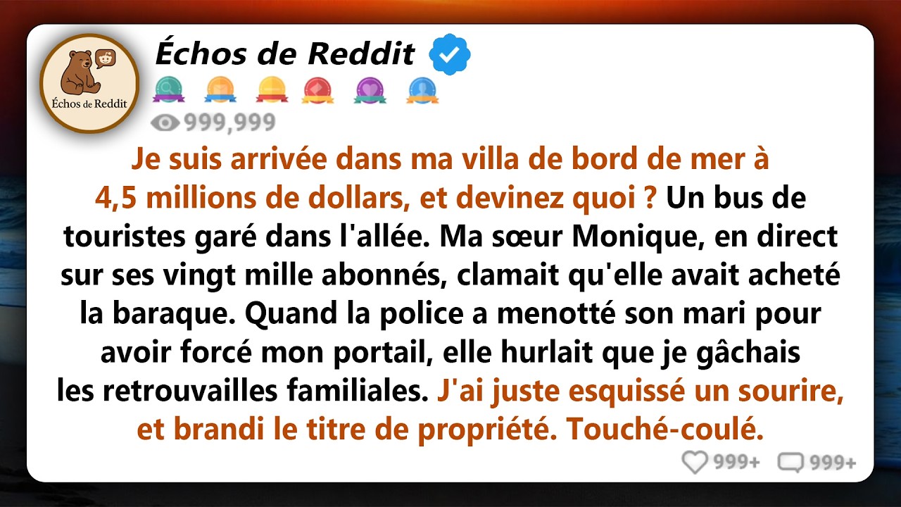 Ma sœur a hurlé que je gâchais les retrouvailles familiales. J'ai simplement souri et brandi le...