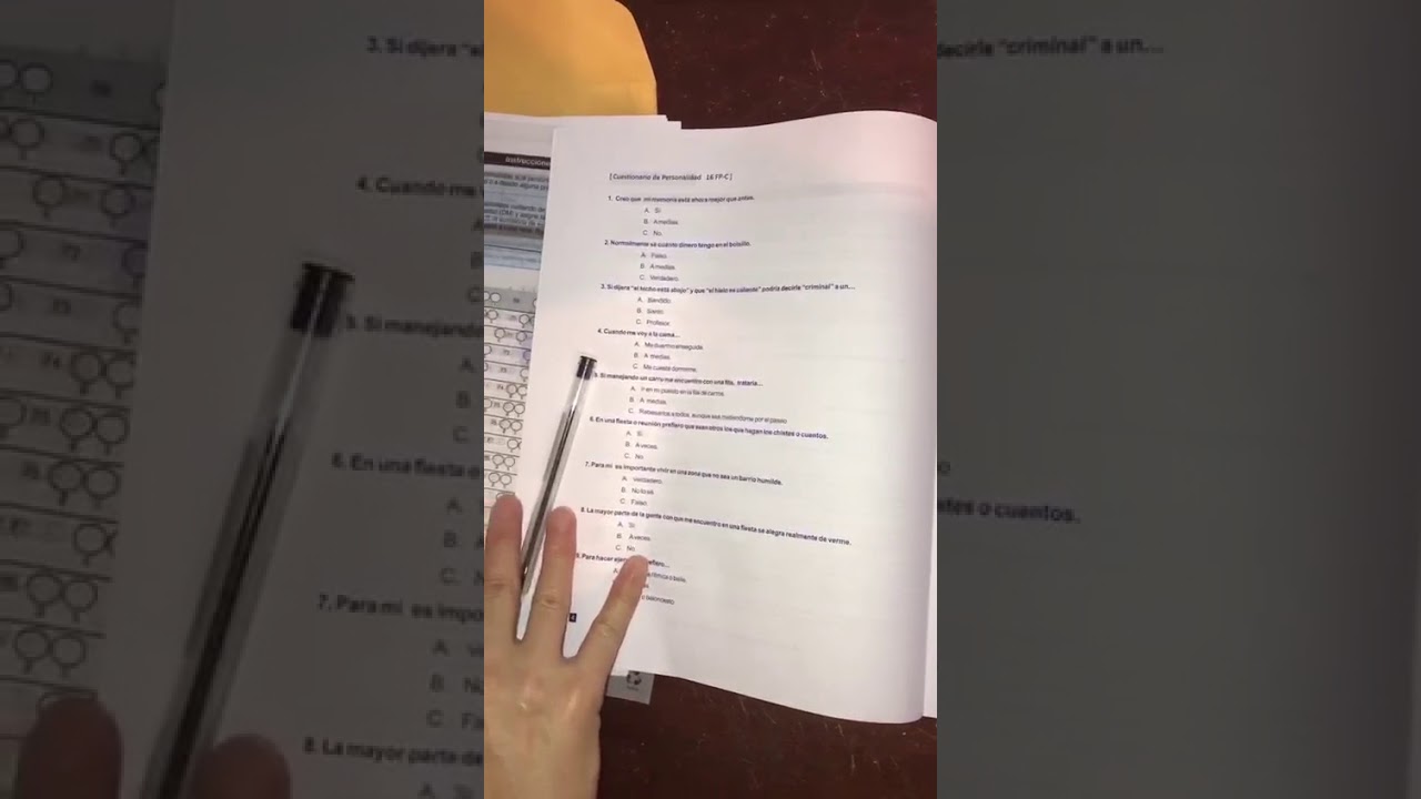 APLCACIÓN DEL TEST 16 FP (forma c)