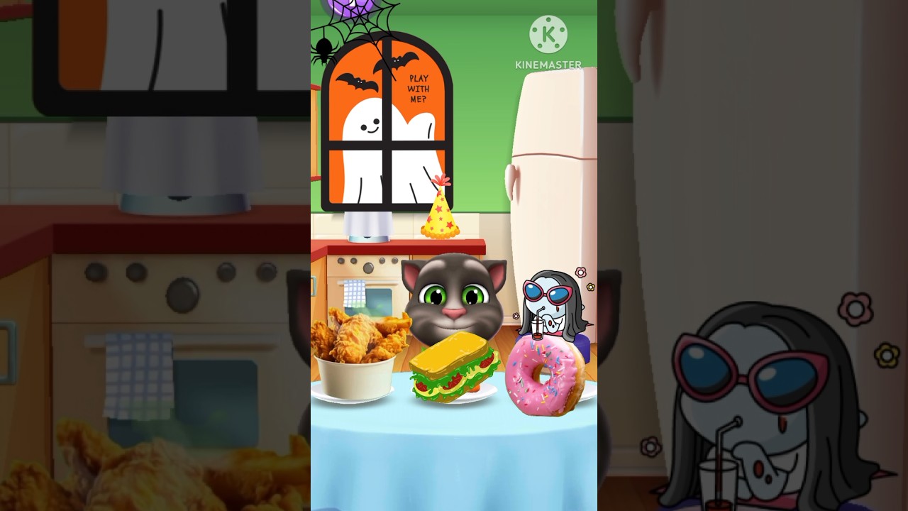 Talking Tom Cat😼 Eating Food🍗 Games🧐 #talkingtom #tom #cat #eating #food #gaming #funny #fun #shorts