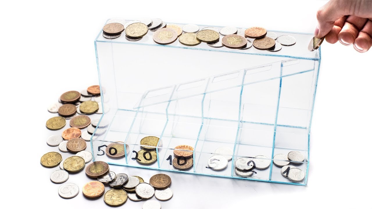 DIY Transparent coin sorter from plexiglas