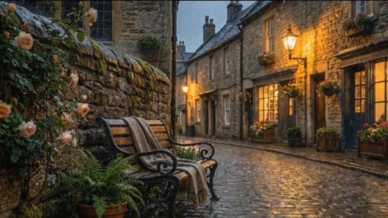 Walking Alone in a Vintage Rainy Village 🌧️☔ | 3 Hours Rain Sounds for Sleep & Study