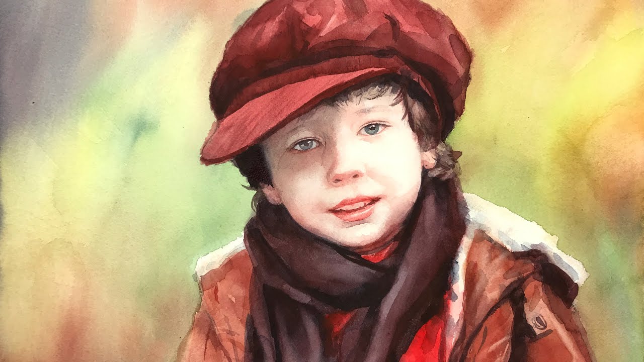 Portrait #125 - Watercolor Painting of a Boy