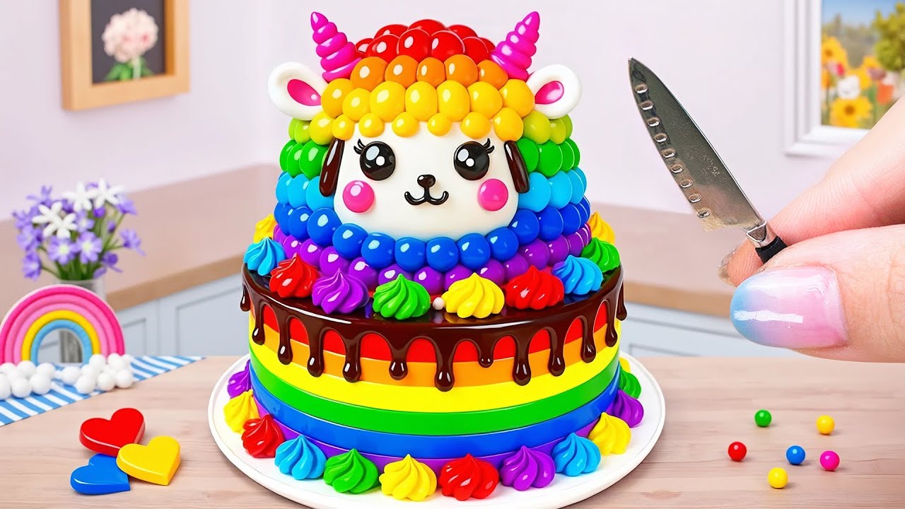 Cute Rainbow Sheep cake Decorating Ideas 💗🌈 How To Make Adorable Miniature Cake 🤩 Mini Wonderful