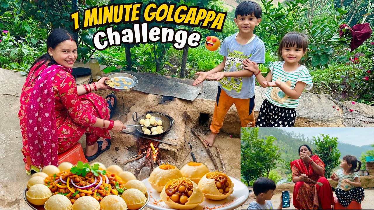 1 Minute Golgappa Challenge With Mummy 😍 in Village