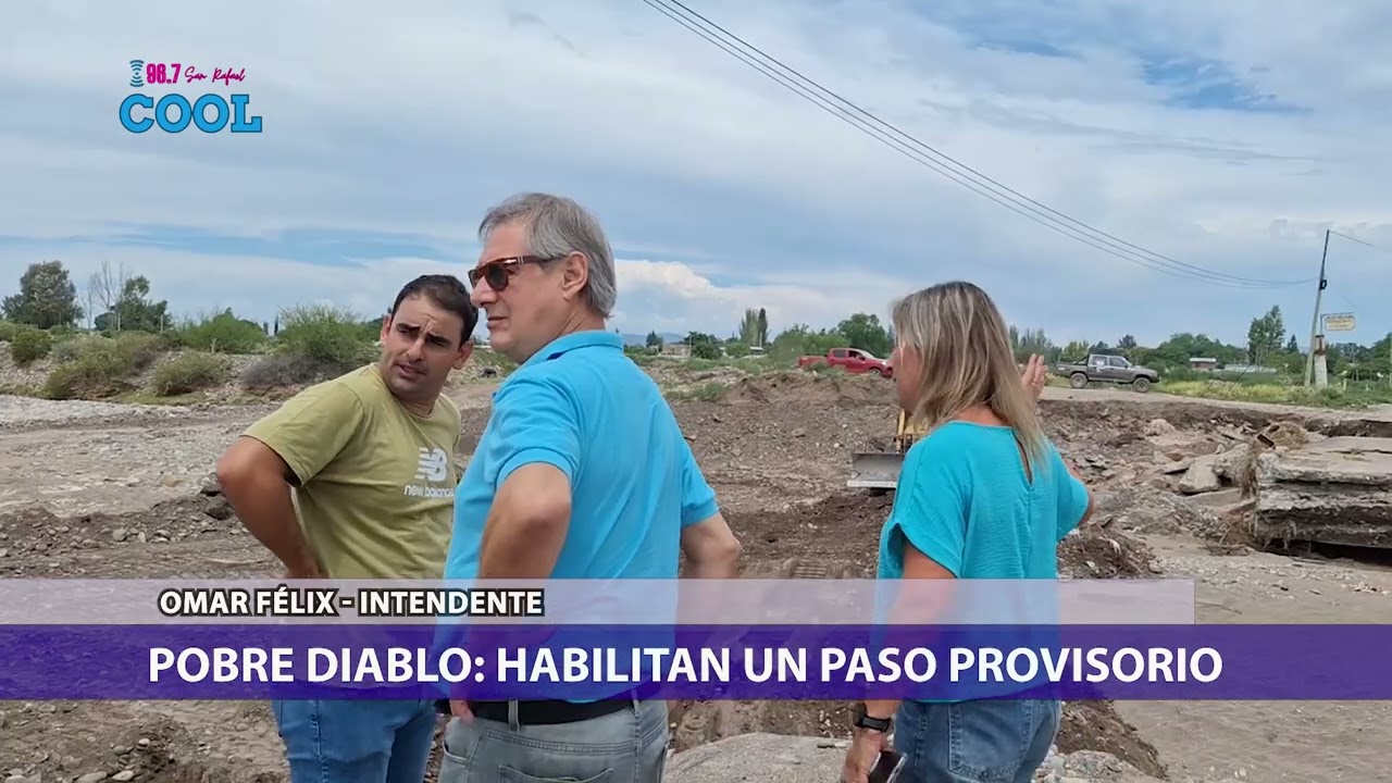 🌊🚧 Badén sobre el Río Diamante: habilitan una pasada provisoria