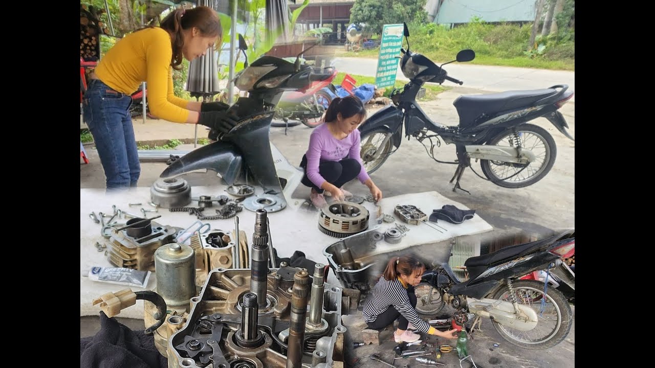 Wave@ motorbike encountered many problems, it took the mechanical girl 3 days to fix it successfully