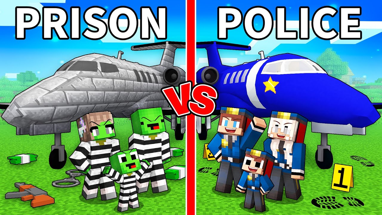 Джей-Джей и Майки: битва на самолёте «Полиция против тюрьмы» в Minecraft — Maizen