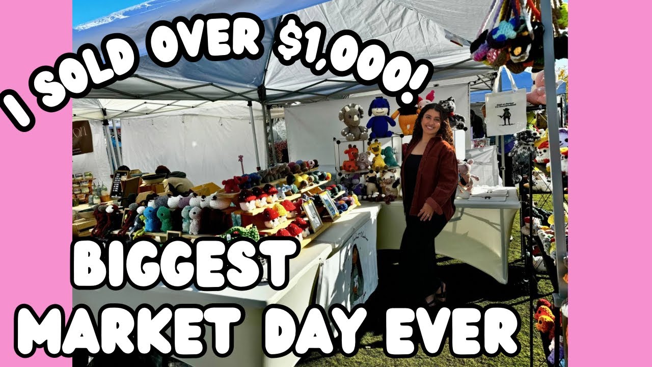 MARKET DAY 🦋I MADE OVER $1,000 💵 WAS IT WORTH IT🧶HOW I SET UP FOR A MARKET🎀