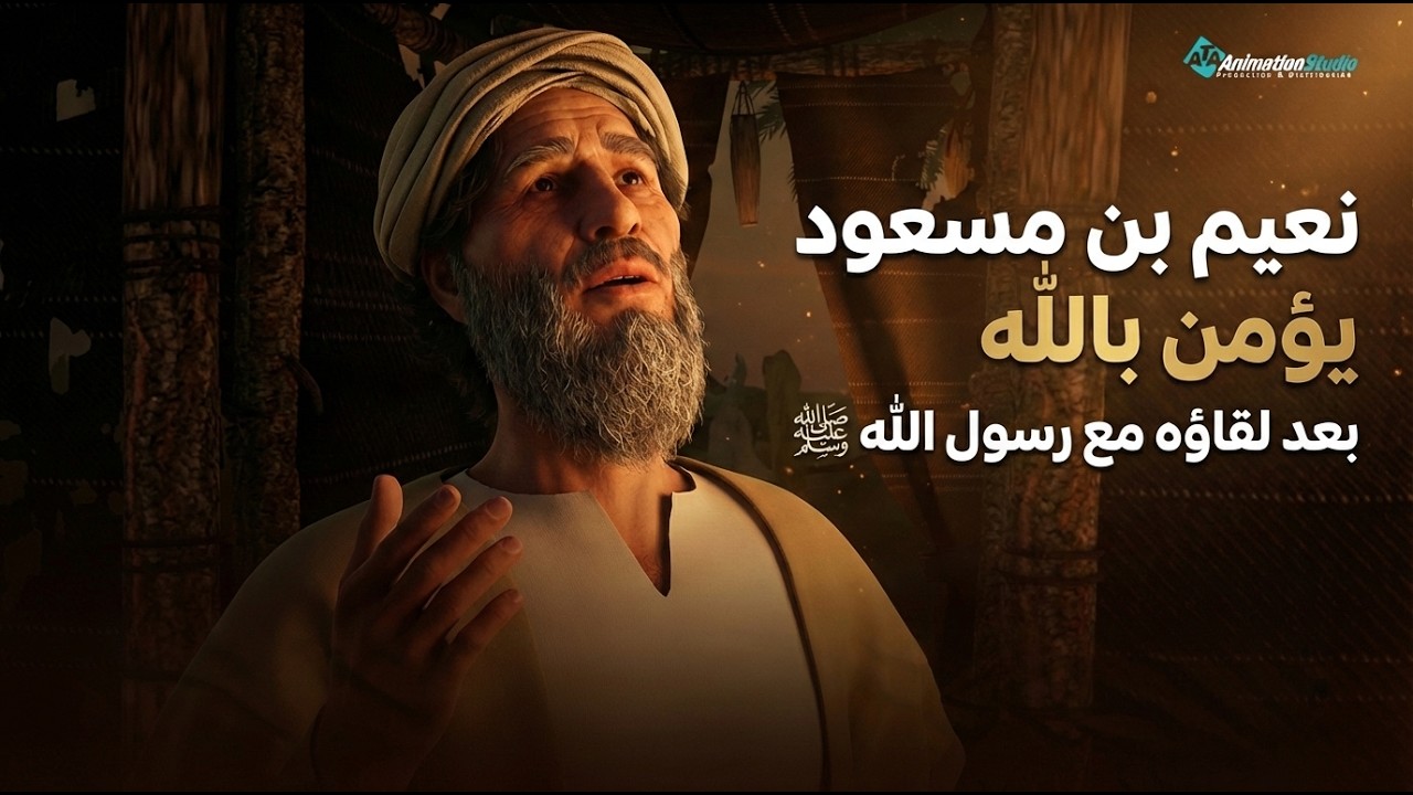 نعيم بن مسعود يؤمن بالله بعد لقاؤه مع رسول الله ﷺ