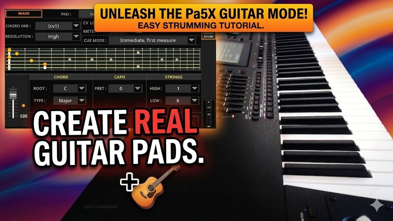Korg Pa5X tutorial: create guitar strumming pads in guitar mode