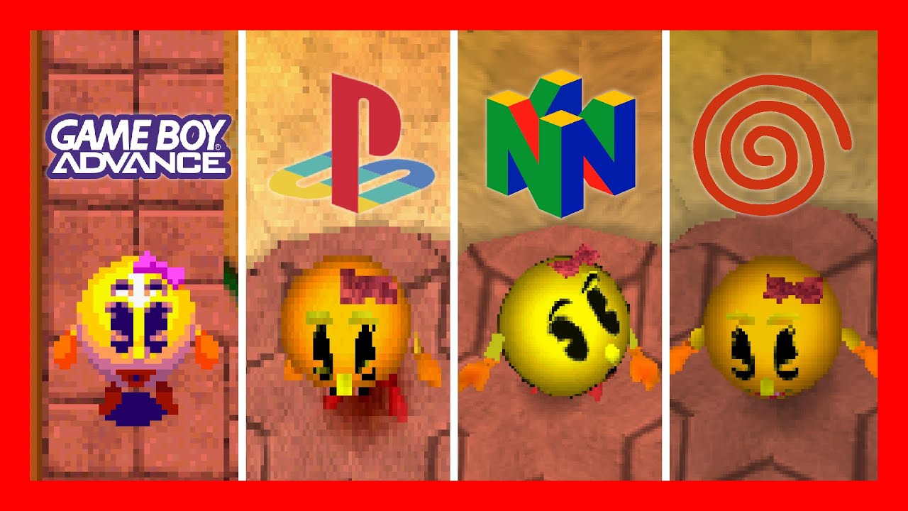 Ms. Pac-Man Maze Madness 🥠 Versions Comparison 👻 PlayStation, Nintendo 64, Dreamcast and GBA