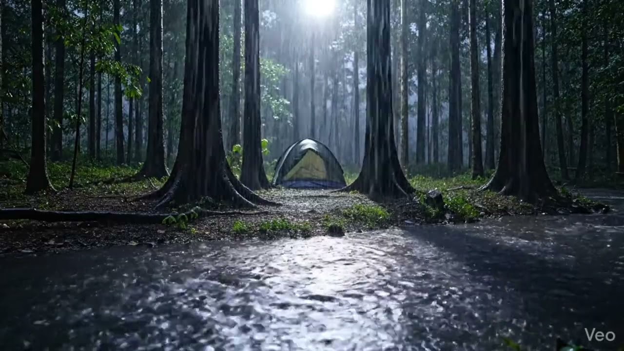 Cozy tent rain sounds for sleeping, mind relaxation and stress releasing #rainambience #rain