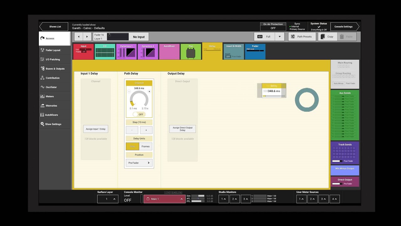 Calrec Summa Tutorial 2.7.1 Delay Controls