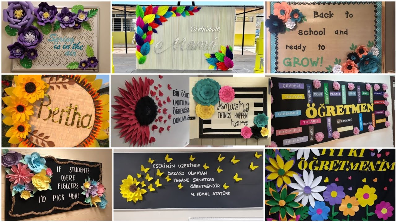 Top 50 Bulletin board decoration ideas| Notice board ideas | border designs for bulletin board