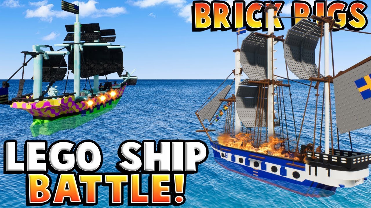LEGO SHIP BATTLE AT LEGO SEA - Fun Lego User Creations - Brick Rigs Gameplay Roleplay