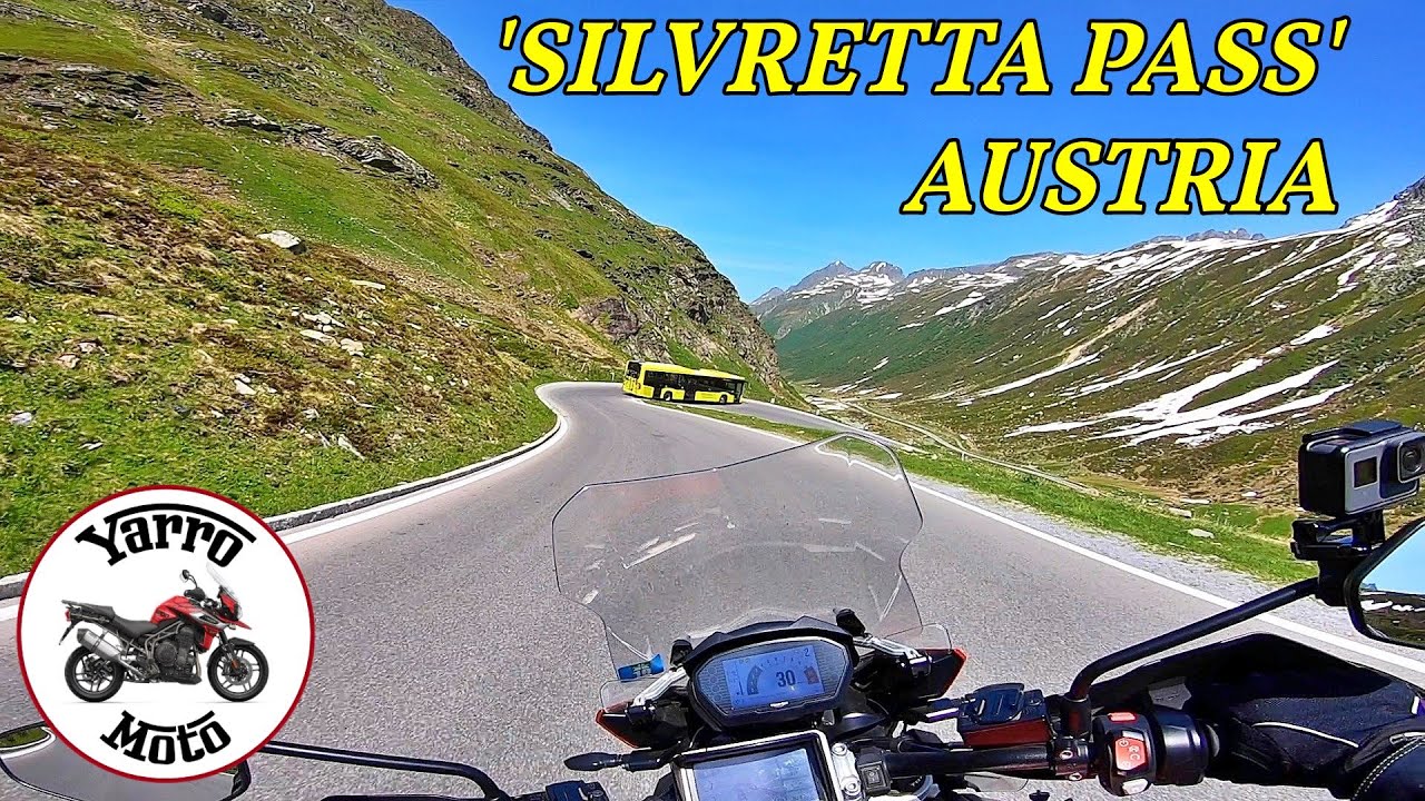 Motorcycle ride via the Silvretta Hochalpenstraße High Alpine Road, Austria.